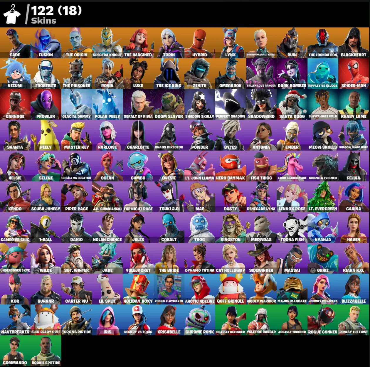 FN (ALL PLATFORMS) | Merry Mint Axe | 122 skins (18 paid) | 100 VB | Full access | Warranty